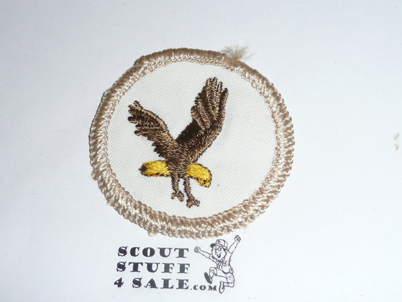 Flying Eagle "Flying Banana" Patrol Medallion, White Twill with gauze back, 1972-1989