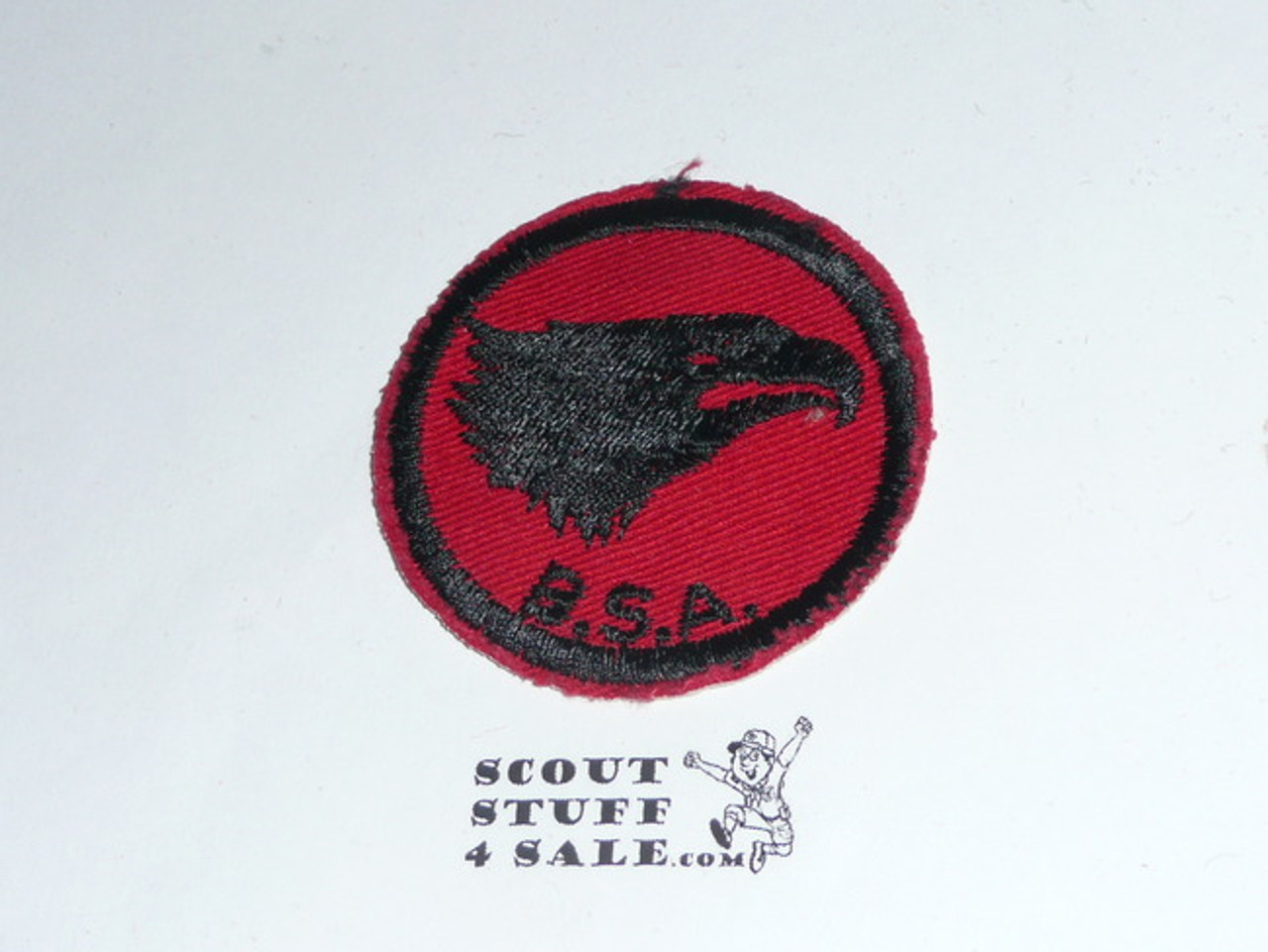 Eagle Patrol Medallion, Red Twill with plastic back, 1955-1971