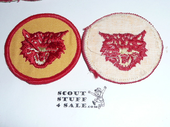 Bobcat Patrol Medallion, Yellow Twill with gauze back, 1972-1989