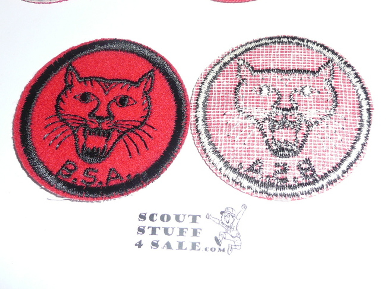 Bobcat Patrol Medallion, Felt w/BSA black/White ring back, 1940-1955