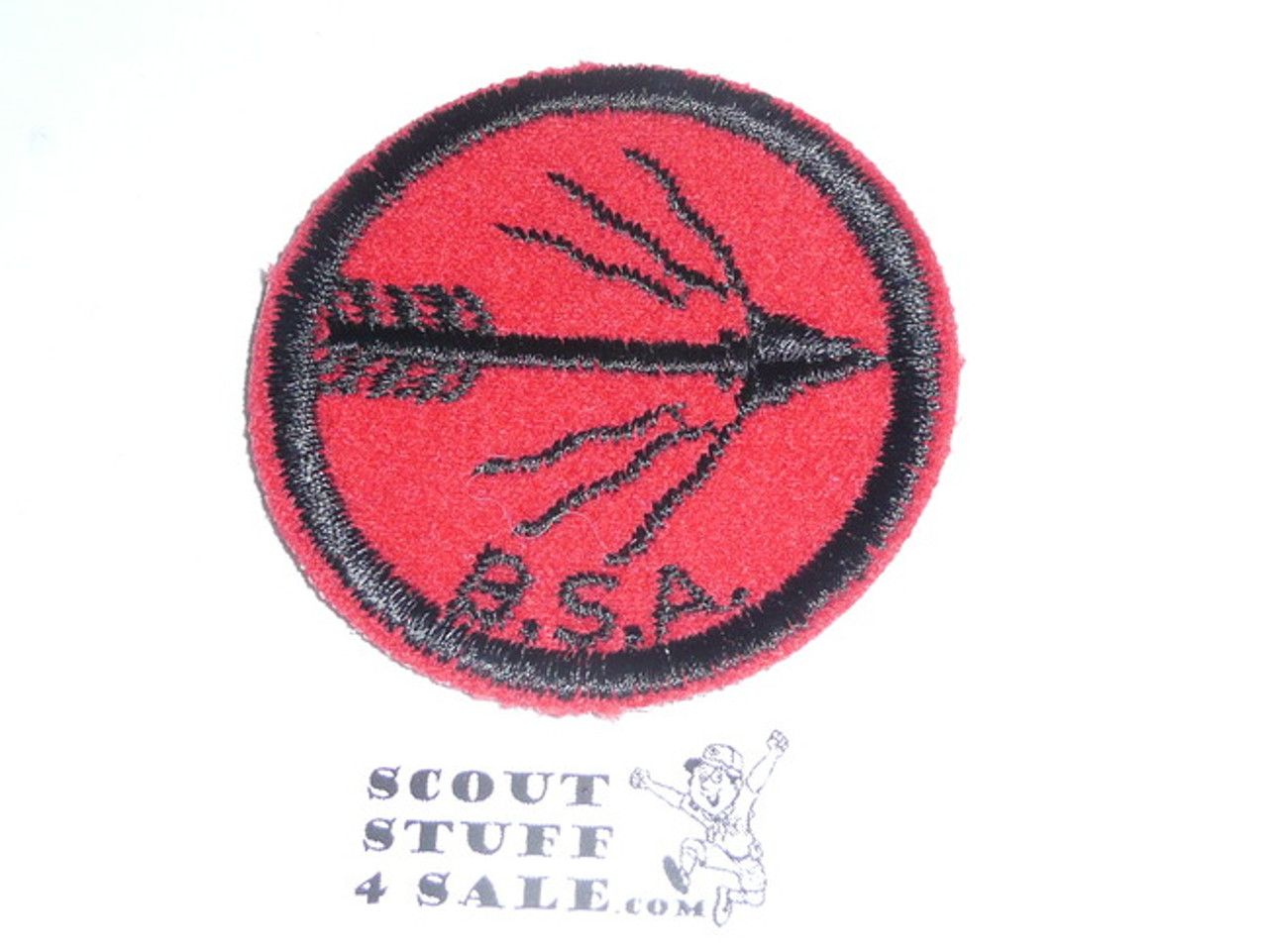 Blazing Arrow Patrol Medallion, Felt w/BSA black/White ring back, 1940-1955