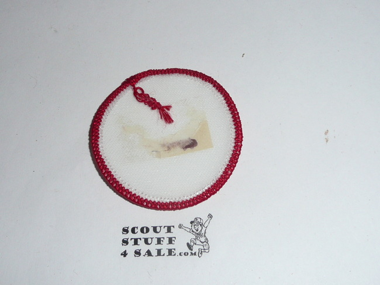 Blank Patrol Medallion, White Twill with plastic back, 1972-1989