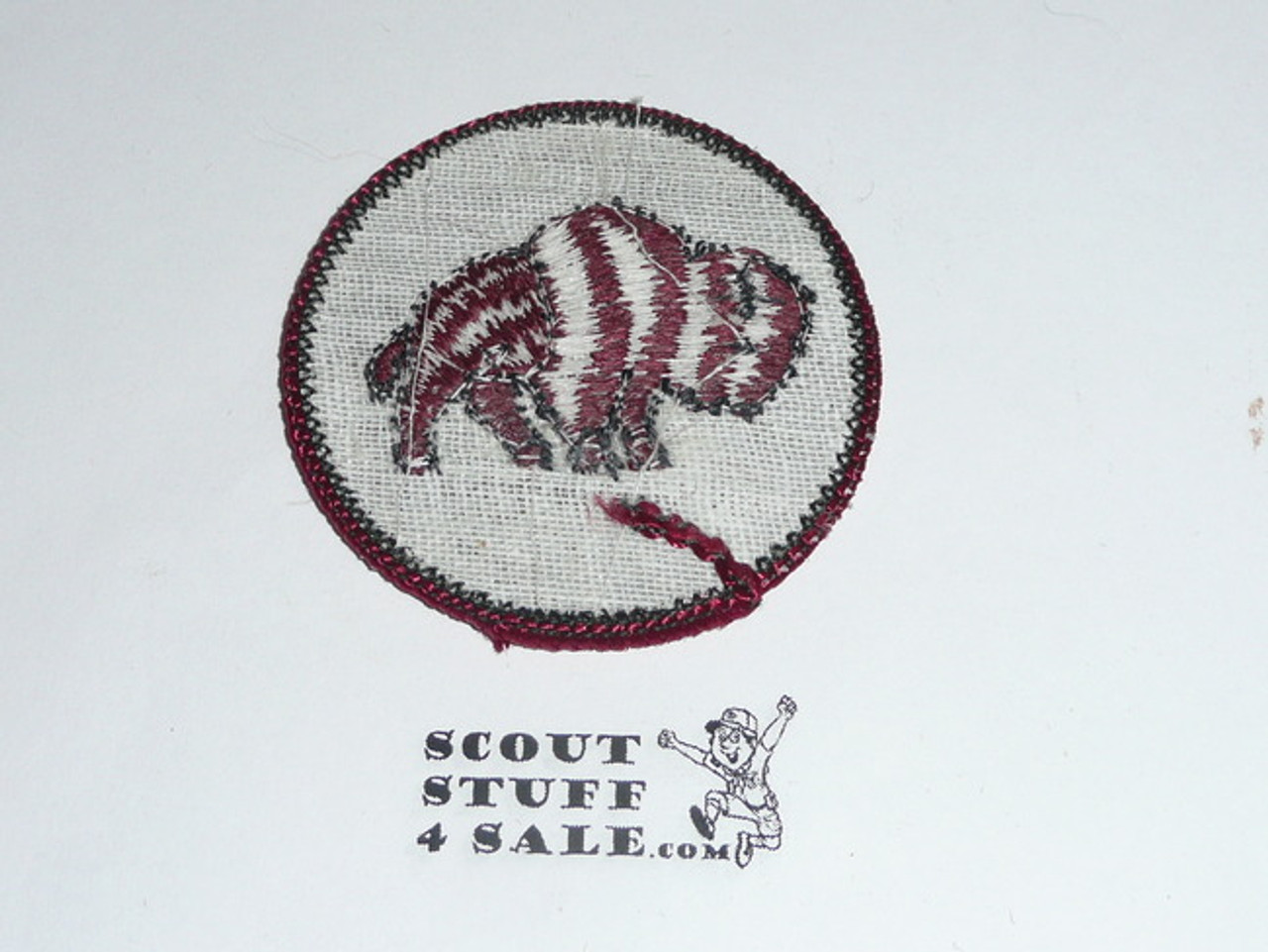 Bison Patrol Medallion, Grey Twill with gauze back, 1972-1989