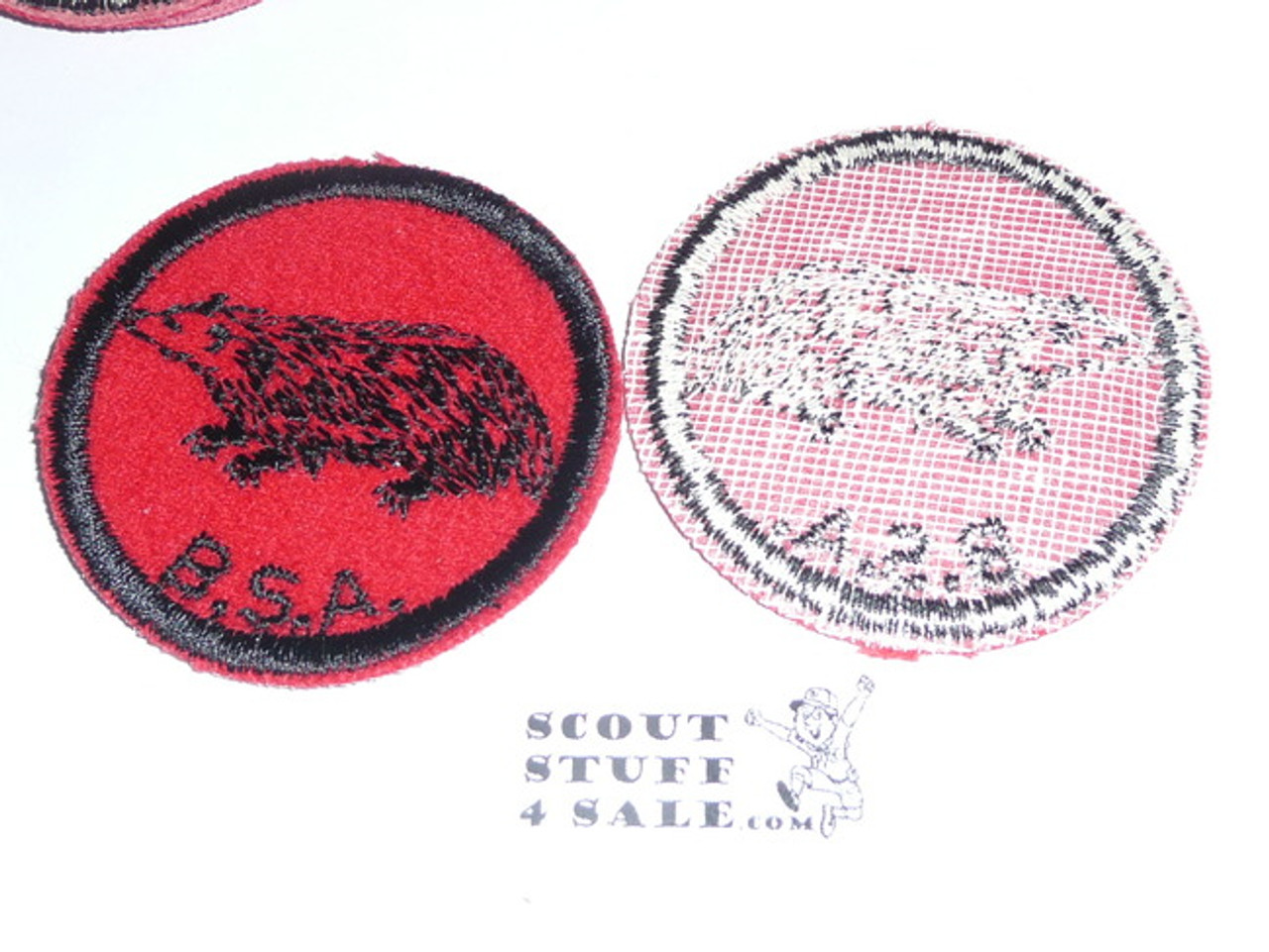 Badger Patrol Medallion, Felt w/BSA black/White ring back, 1940-1955