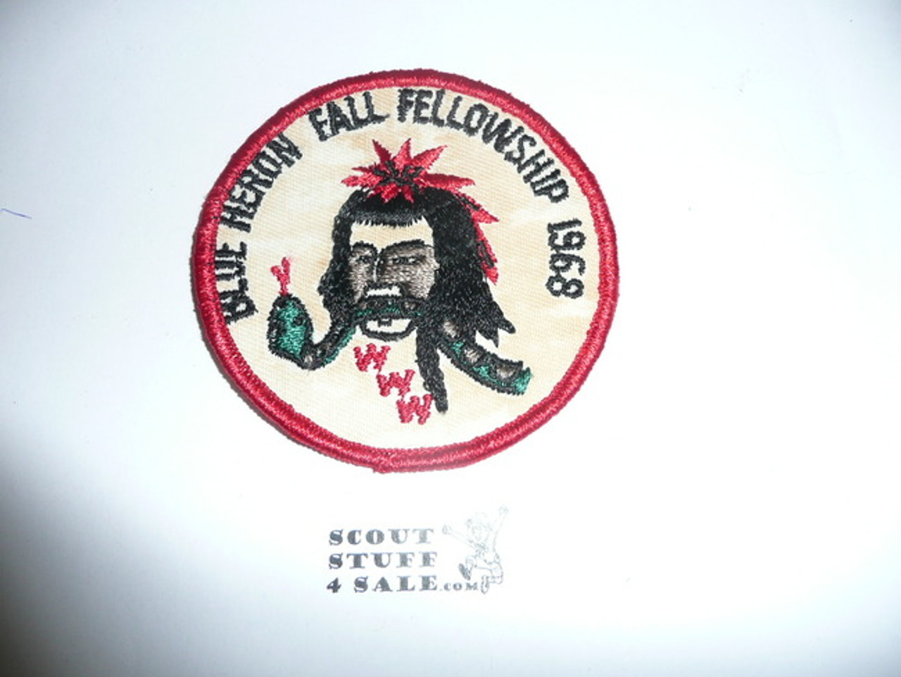 Order of the Arrow Lodge #349 Blue Heron 1968 Fellowship Patch - Box soiled