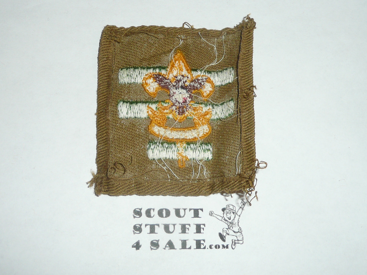 Senior Patrol Leader Patch - 1936 - 1942 - Tall Crown Tan Cloth (S3) - sewn