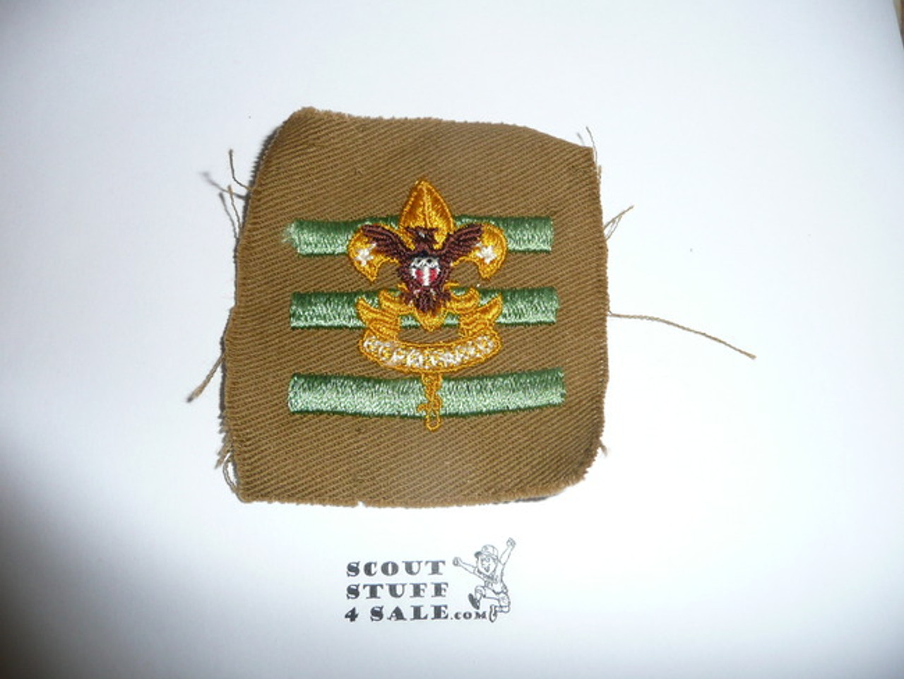 Junior Assistant Scoutmaster Patch - 1936-1942 - Tan Twill Tall Crown (J3)