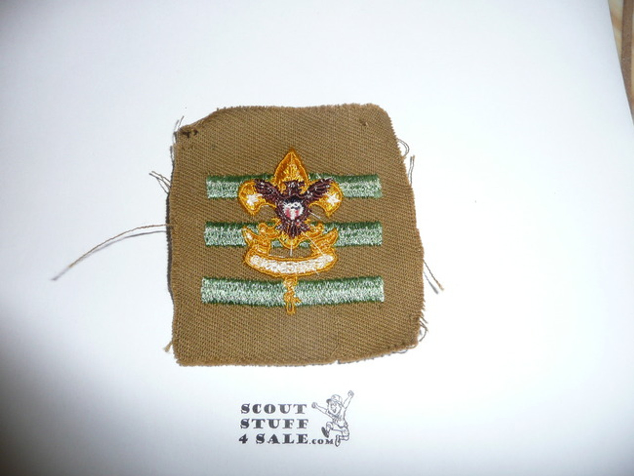 Junior Assistant Scoutmaster Patch - 1936-1942 - Tan Twill Tall Crown (J3)