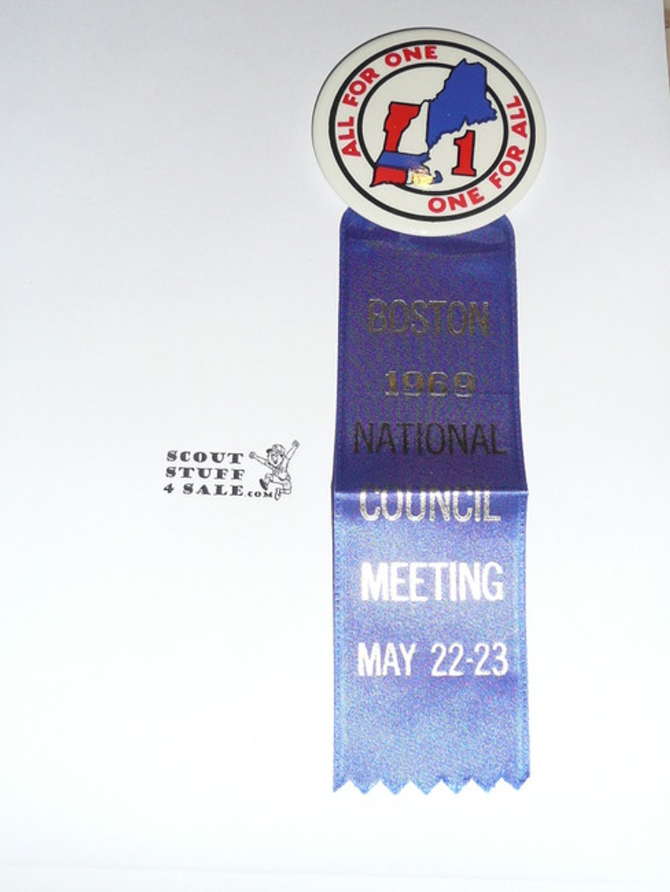 Region 1 1969 Annual Meeting Button and Ribbon