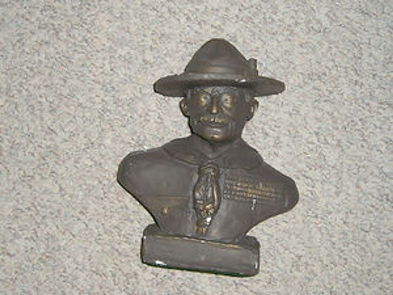 Plaster Bust of Baden Powell - 9 1/2" H x 7 1/2" W - Scout