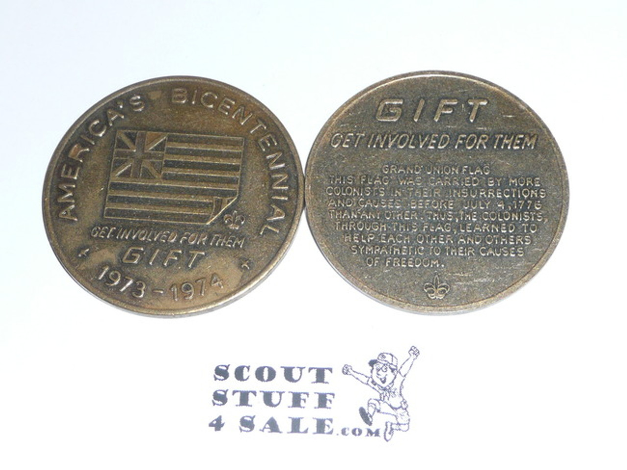 1976 Boy Scout Bicentennial Gift Coin / Token, Get Involved for Them