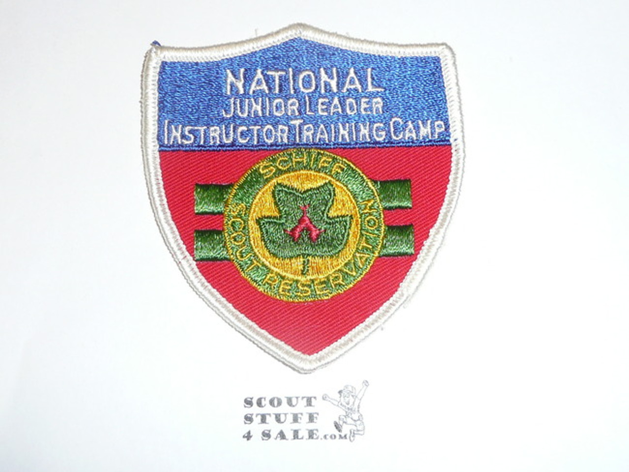Schiff Scout Reservation, National Junior Leader Instructor Training Camp Shield Patch, Three Lines of Text