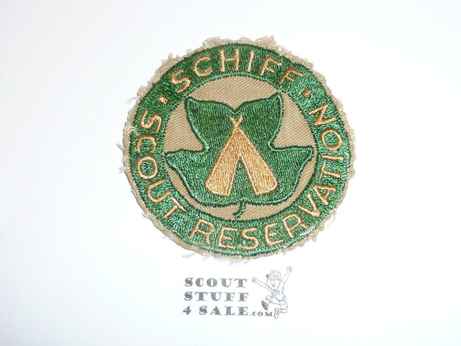 Schiff Scout Reservation, Twill Patch Cut to Round, Light Color, Fine Twill