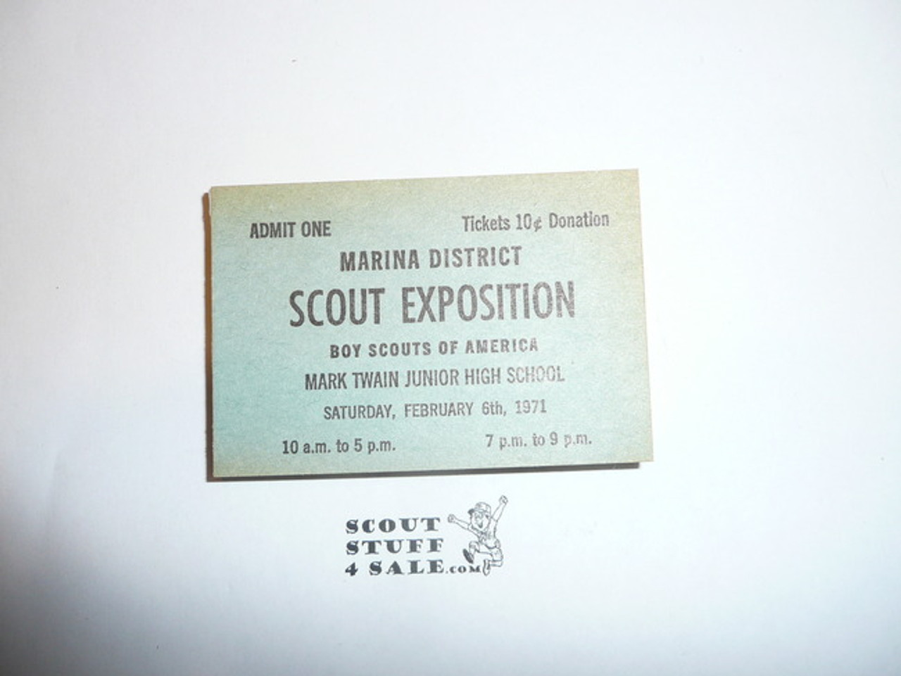 Crescent Bay Area Council, 1971 Marina District Scout Exposition Book of 23 Tickets