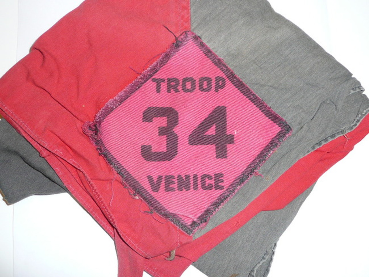 Crescent Bay Area Council, Venice Troop 34 Neckerchief, Used With Some Neckerchief Fade