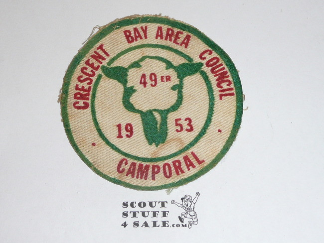 Crescent Bay Area Council, 1953 Camporal Patch, Used