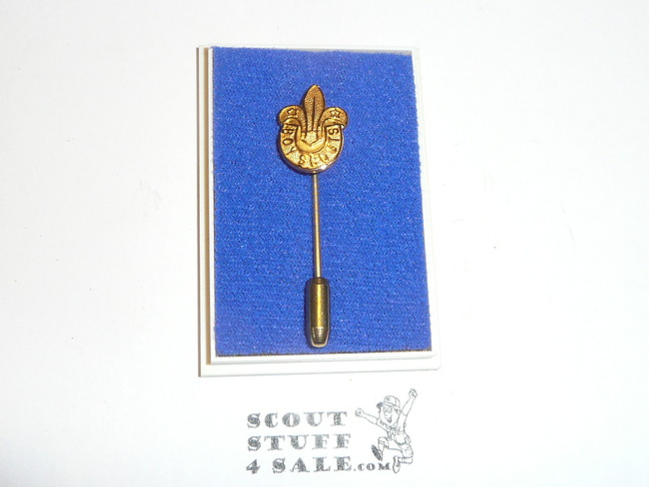 Gold Foreign Boy Scout Stick Pin, New in Box
