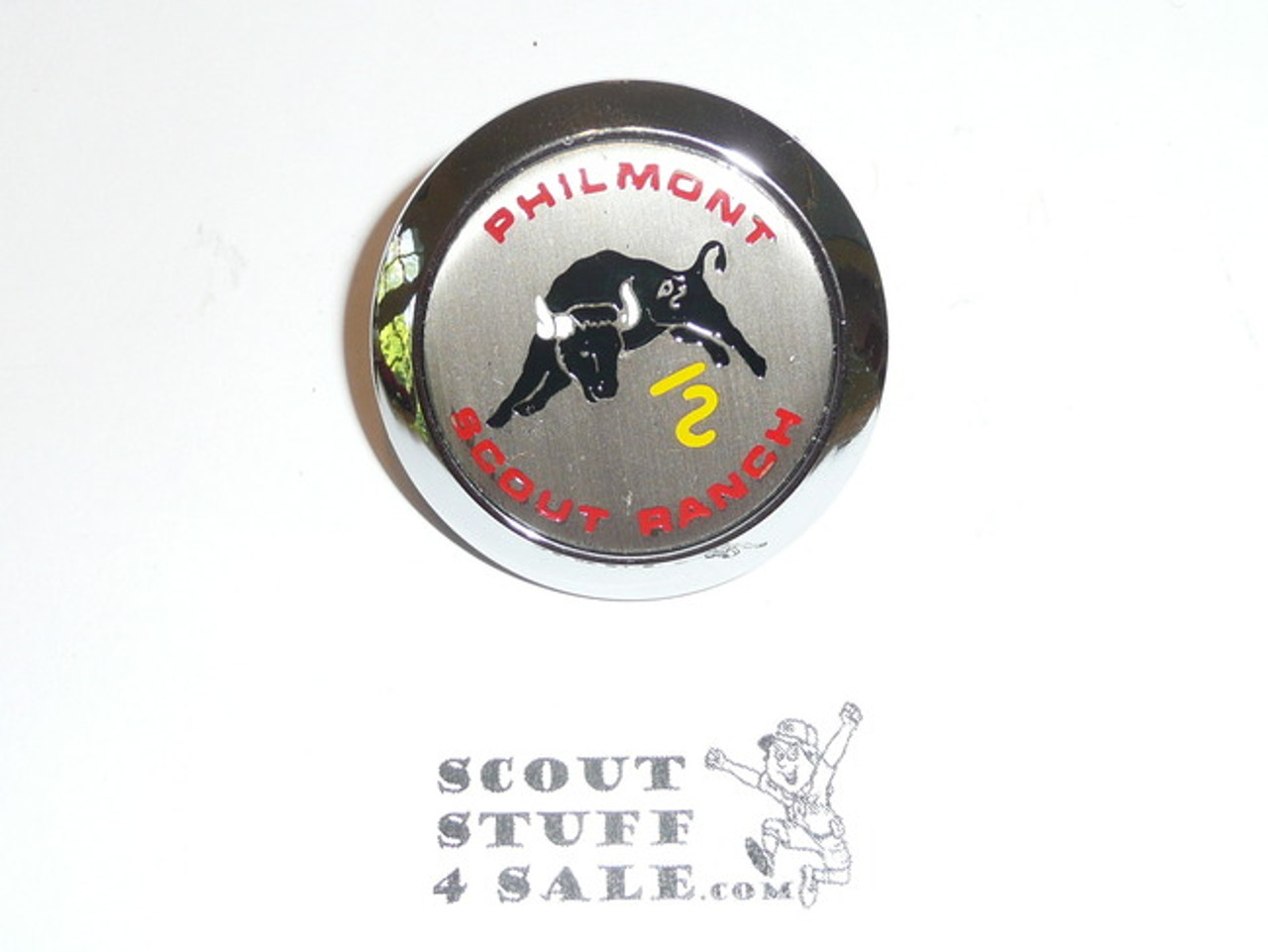 Philmont Scout Ranch Plastic Neckerchief Slide, Bull