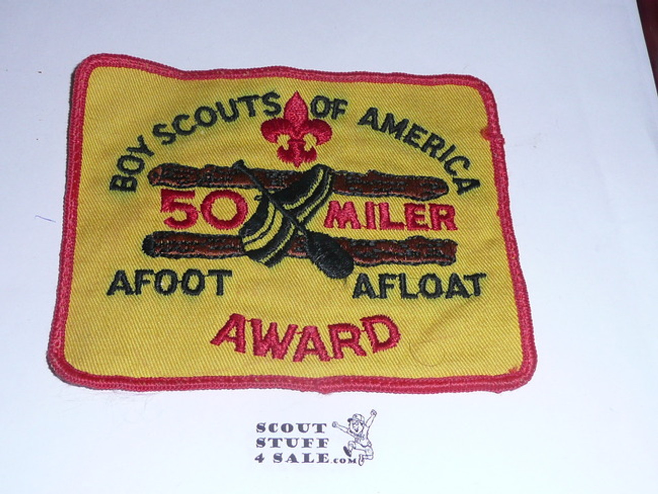 50 Miler Afoot/Afloat Award Patch, BSA High Adventure Hiking Award, used