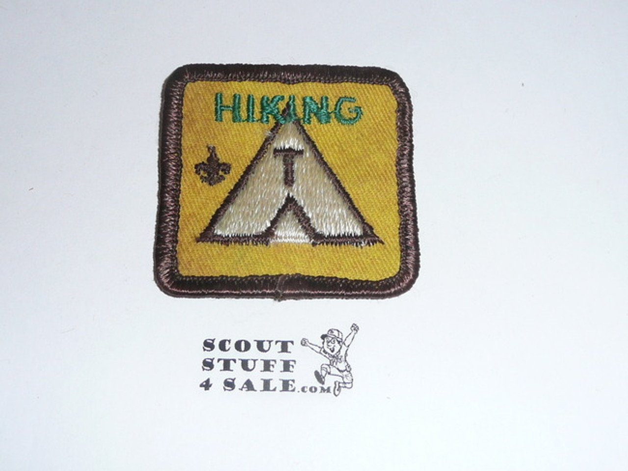 High Adventure Hiking Award Patch, yellow Teepee, soiled