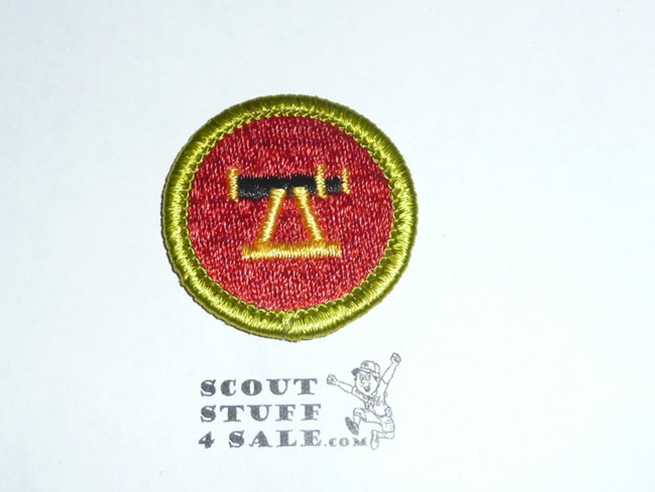 Surveying - Type H - Fully Embroidered Plastic Back Merit Badge (1972-2002)