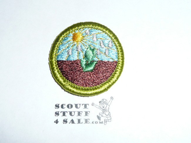 Plant Science - Type H - Fully Embroidered Plastic Back Merit Badge (1972-2002)