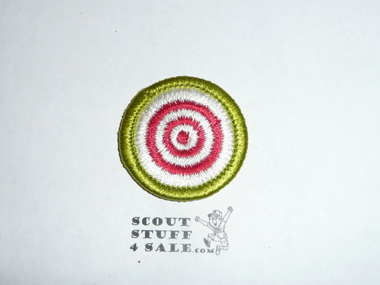 Marksmanship - Type H - Fully Embroidered Plastic Back Merit Badge (1971-2002)