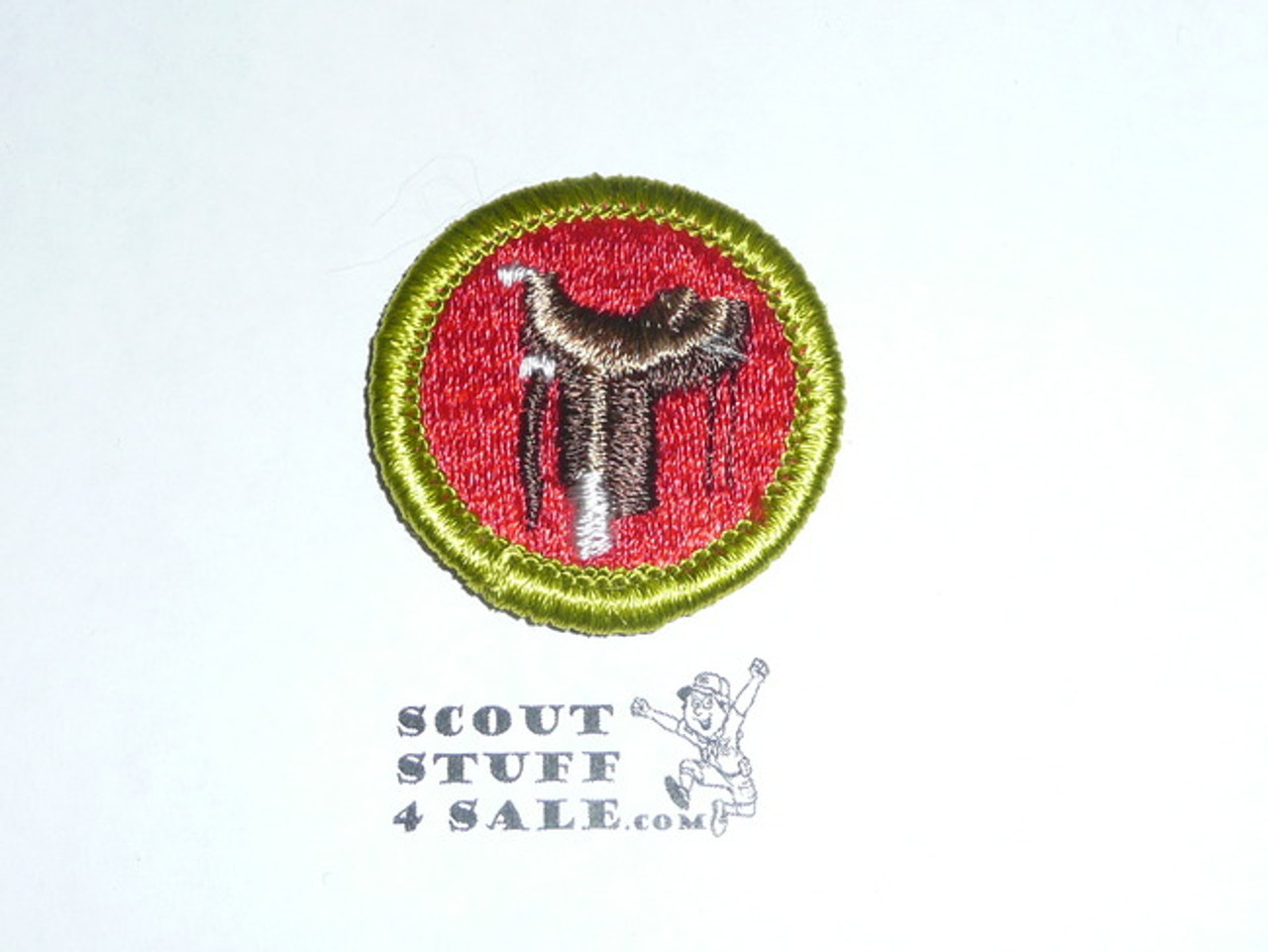 Horsemanship - Type H - Fully Embroidered Plastic Back Merit Badge (1972-2002)