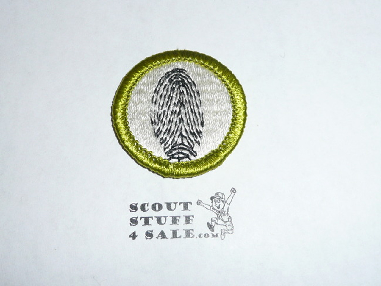 Fingerprinting - Type H - Fully Embroidered Plastic Back Merit Badge (1972-2002)