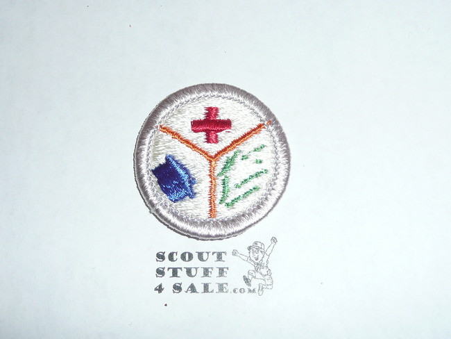 Emergency Preparedness (Red Cross) - Type H - Fully Embroidered Plastic Back Merit Badge (1972-2002)