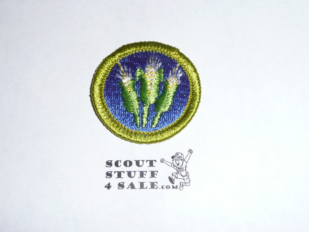 Corn Farming - Type H - Fully Embroidered Plastic Back Merit Badge (1972-2002)