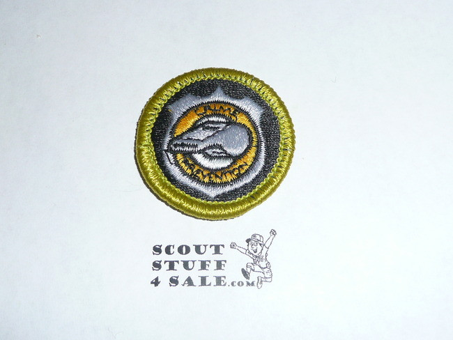 Crime Prevention - Type H - Fully Embroidered Plastic Back Merit Badge (1972-2002)