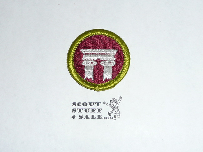 Architecture - Type H - Fully Embroidered Plastic Back Merit Badge (1972-2002)