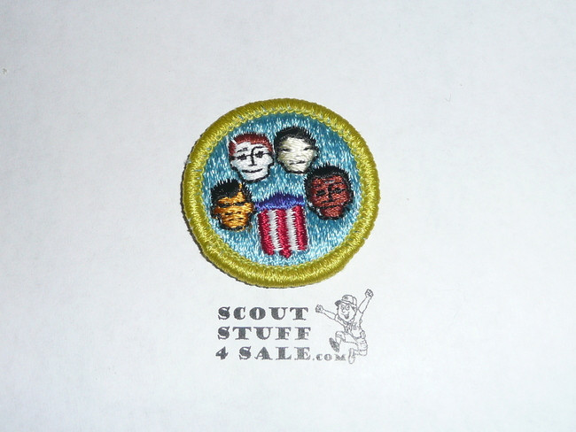 American Cultures - Type H - Fully Embroidered Plastic Back Merit Badge (1972-2002)