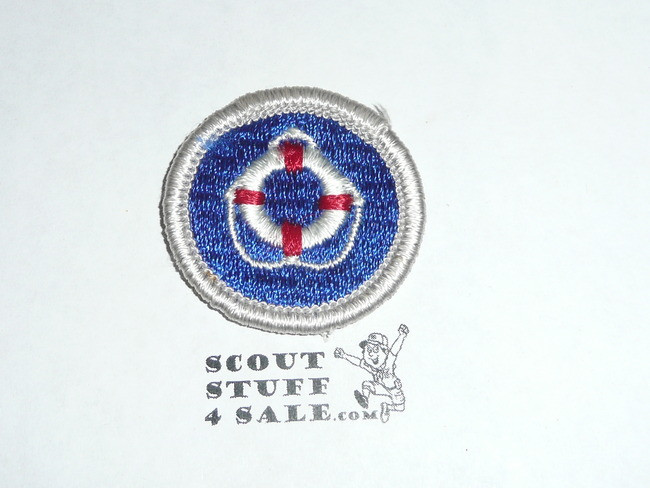 Lifesaving (Silver bdr) - Type G - Fully Embroidered Cloth Back Merit Badge (1961-1971)
