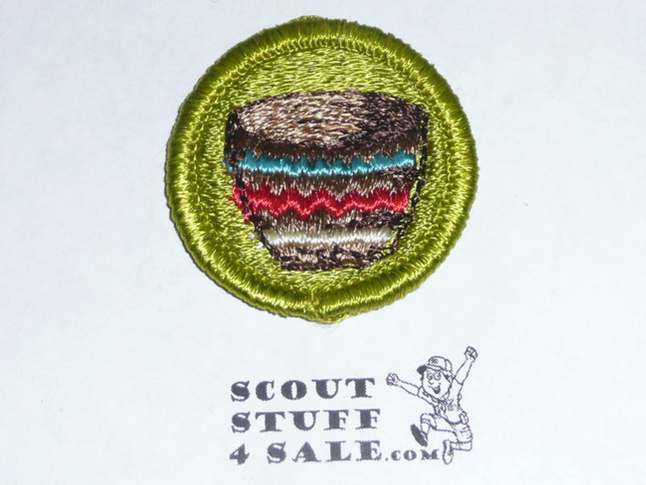 Basketry - Type G - Fully Embroidered Cloth Back Merit Badge (1961-1971)