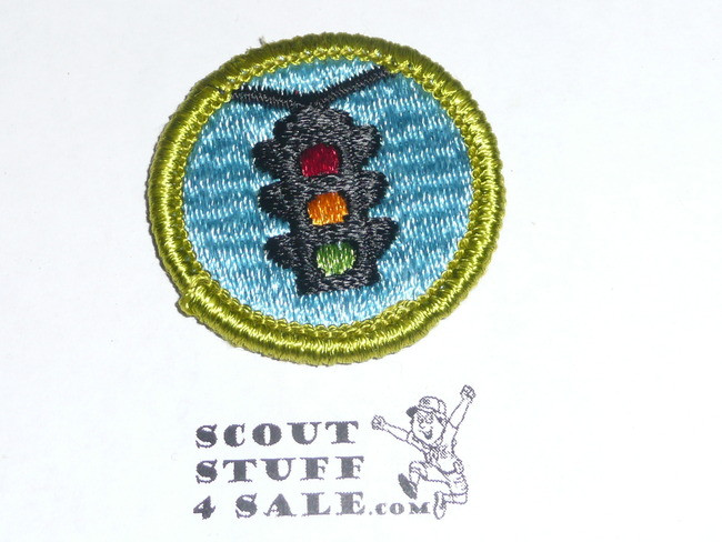 Traffic Safety - Type G - Fully Embroidered Cloth Back Merit Badge (1961-1971)