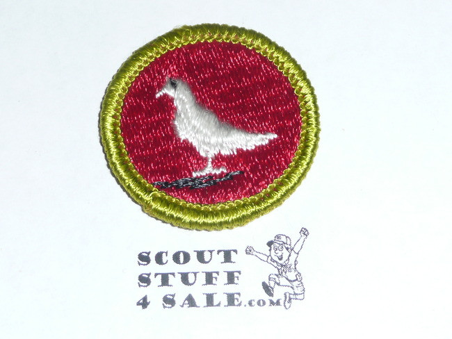 Pigeon Raising - Type G - Fully Embroidered Cloth Back Merit Badge (1961-1971)