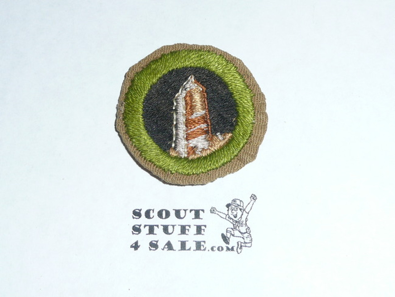 Rocks and Minerals - Type D - Fine Twill Merit Badge (1942-1946)