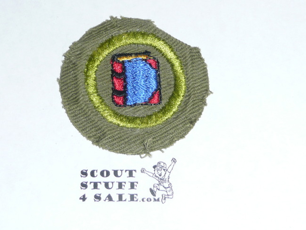 Bookbinding - Type E - Khaki Crimped Merit Badge (1947-1960)