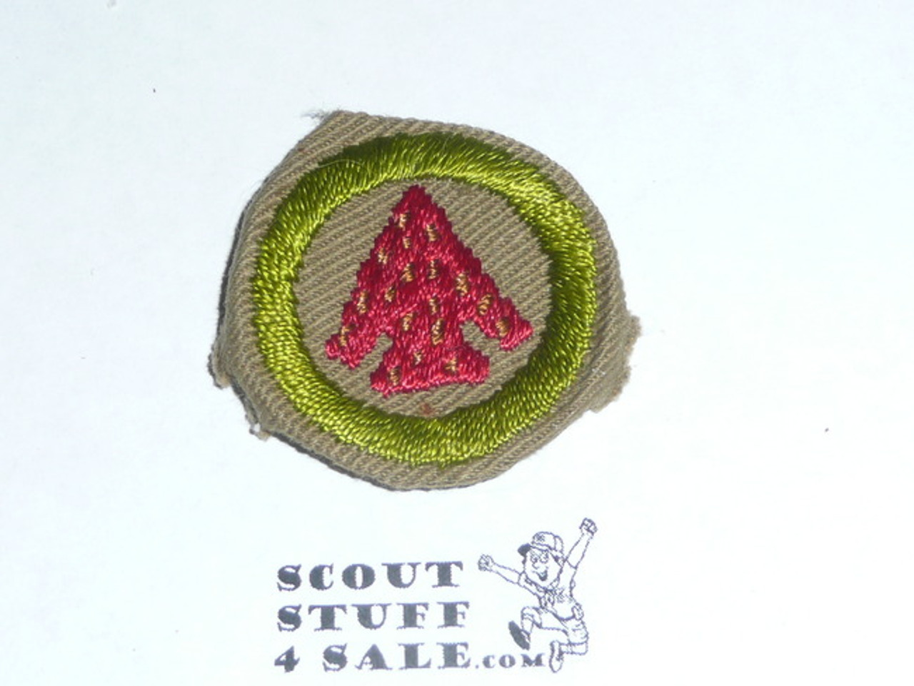 Indian Lore - Type C -  Tan Crimped Merit Badge (1936-1946)