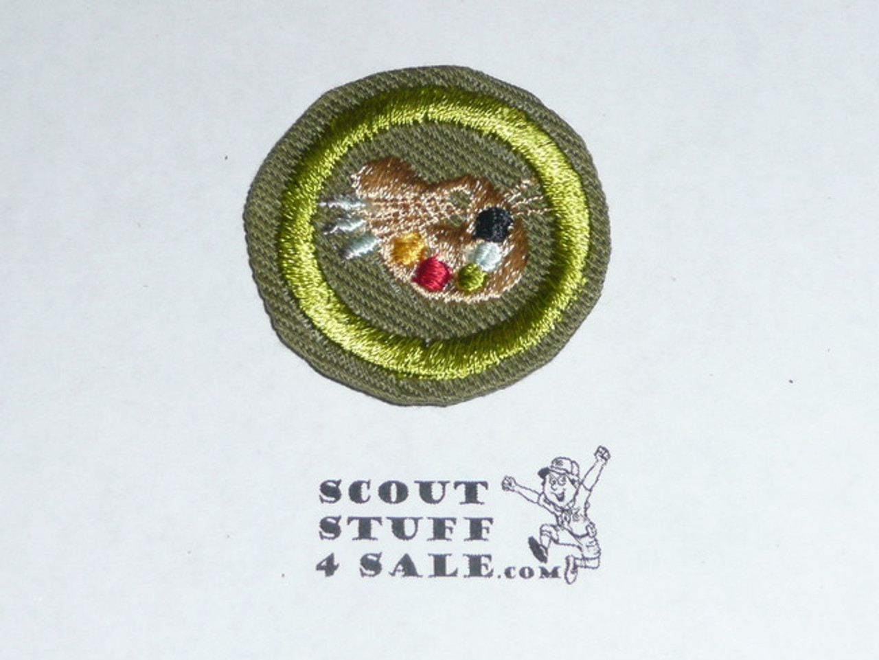 Art - Type E - Khaki Crimped Merit Badge (1947-1960)