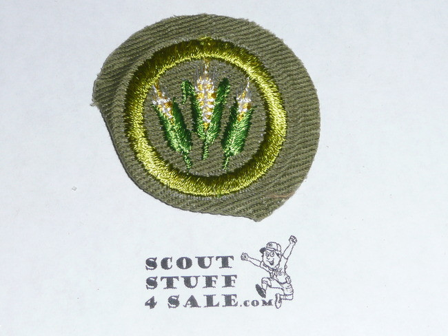 Corn Farming - Type E - Khaki Crimped Merit Badge (1947-1960)