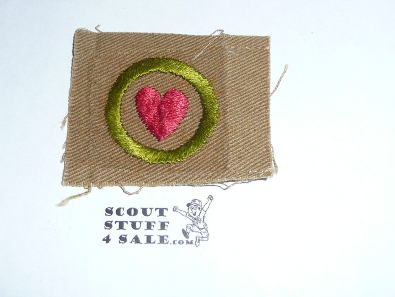 Personal Health - Type A - Square Tan Merit Badge (1911-1933), used