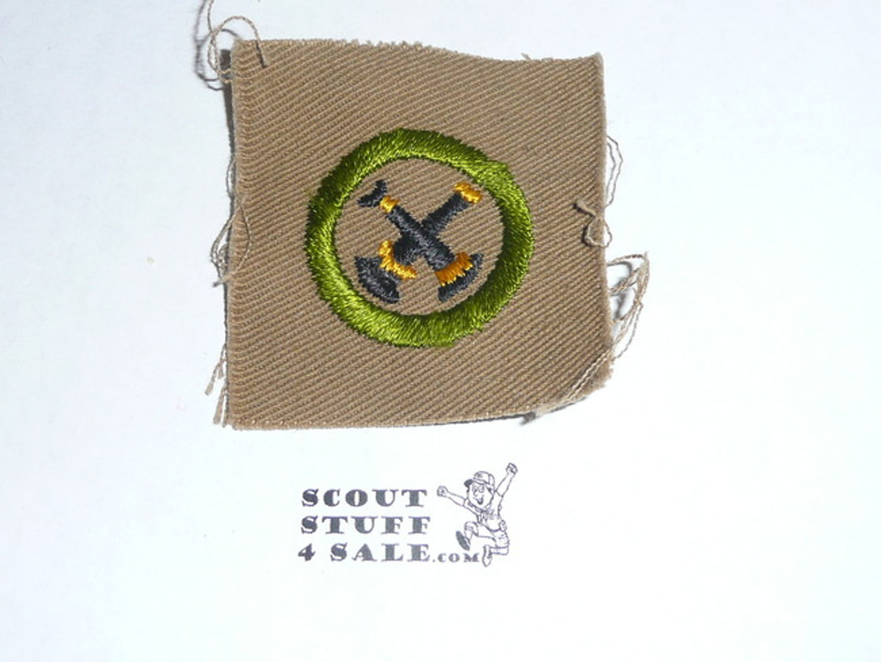 Firemanship - Type A - Square Tan Merit Badge (1911-1933)