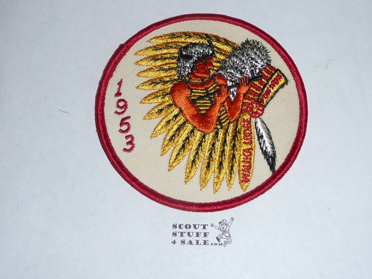 Order of the Arrow Lodge #228 Walika 1953 Pow Wow Patch, twill a bit yellowed