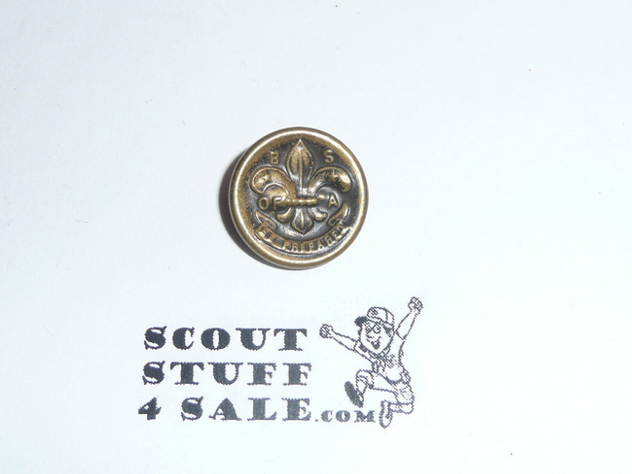 1910 Boy Scout Uniform Button #3, metal pushed inward