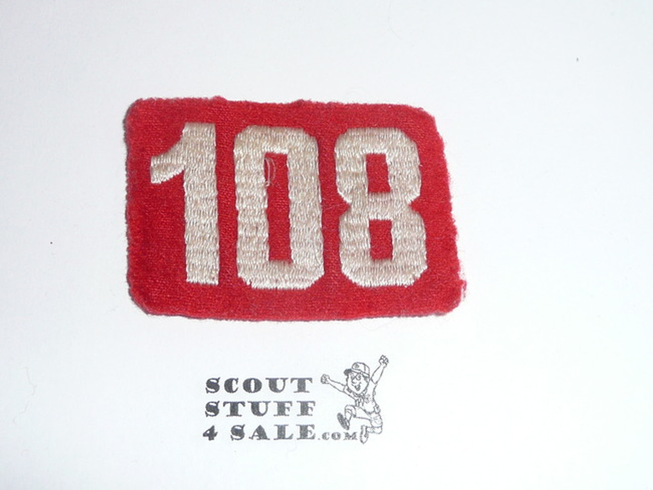 Felt Troop "108" numerals, used