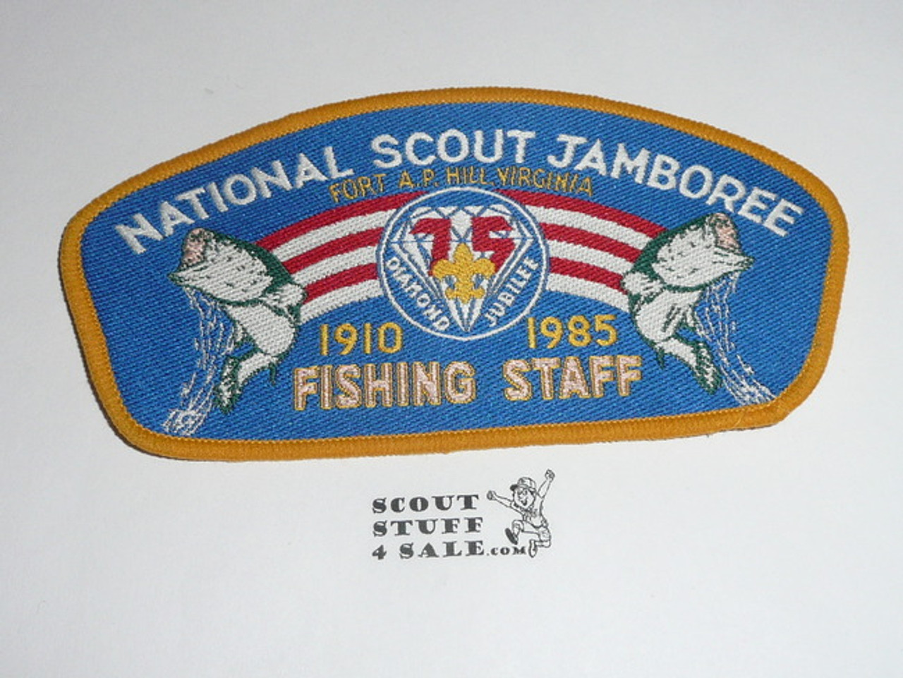 1985 National Jamboree Woven Fishing STAFF Patch