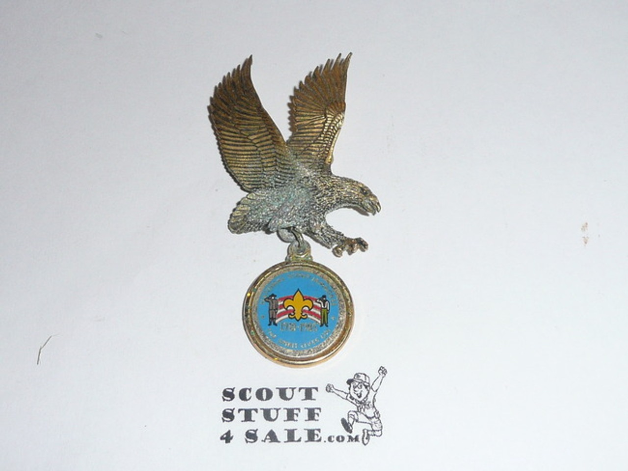 1985 National Jamboree Pendant Suspended from Eagle Pin, some wear to eagle